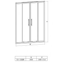 Душевая дверь Esbano ES-150DW 150 ESDN150DW профиль Хром стекло прозрачное — фото 3, Душевые двери в нишу