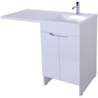 Тумба с раковиной Orange Kandy 120 R OPKD-120TUW+RAR Белый глянец — фото 7, Тумбы с раковиной