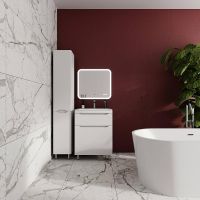 Тумба под раковину Style Line Марелла 60 Люкс Plus СС-00002395 Белый матовый антискрейтч — фото 6, Мебель для ванной