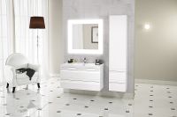 Тумба с раковиной SanVit Тема 100 ktema100 в цвете Ral подвесная Белый глянец — фото 4, Тумбы с раковиной