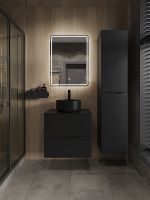 Тумба с раковиной Orange Line 60 Li-60TubMDF+B07-345B подвесная Черная матовая — фото 5, Тумбы с раковиной