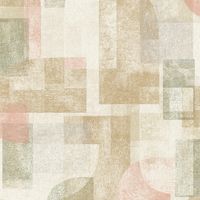 Обои Grandeco Perfect Harmony PH 3507 Винил на флизелине (0,53*10,05) Бежевый/Розовый/Зеленый, Геометрия/Штукатурка — фото 1, Обои для стен