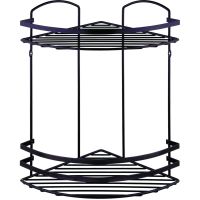 Полка корзина Tekno-tel LM008B угловая Черная — фото 1, Полки для ванной и душа