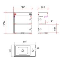 Товар: Тумба под раковину Art&Max Family-500-1D-SO-PB подвесная Сканди - фото 5 Тумба под раковину Art&Max Family-500-1D-SO-PB подвесная Сканди — фото 5, Мебель для ванной