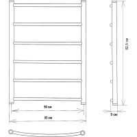 Водяной полотенцесушитель EWRIKA Сафо D 80х50 Черный матовый — фото 8, Водяные полотенцесушители
