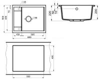 Кухонная мойка Milacio Navarra 60 Cuarzo MC.77073 Серый металлик — фото 4, Кухонные мойки
