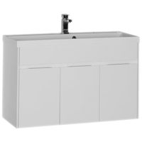 Тумба с раковиной Aquanet Латина 100 212837 подвесная Белая — фото 1, Тумбы с раковиной