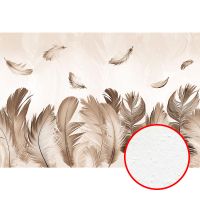 Фреска Ortograf Levity 33361 Фактура бархат FX Флизелин (4*2,7) Бежевый, Перья — фото 1, Фрески