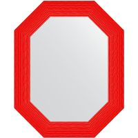 Зеркало Evoform Polygon 76х61 BY 7298 в багетной раме - Красная волна 89 мм — фото 1, Мебель для ванной