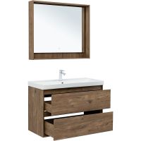 Тумба под раковину Aquanet Милан 100 336380 подвесная Дуб рустикальный — фото 11, Мебель для ванной