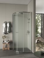 Душевой уголок Agger A01-090MCR/G 90x90 профиль Хром стекло матовое — фото 3, Душевые уголки четверть круга