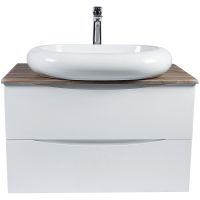 Тумба под раковину Bond Cube 80 T09805 подвесная Белая матовая Дуб — фото 20, Мебель для ванной