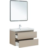 Тумба под раковину Aquanet Вега 2.0 80 337943 подвесная Бежевая — фото 9, Мебель для ванной