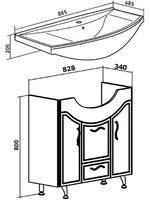 Тумба под раковину Runo Севилья 85 00000000597 Белая — фото 6, Тумбы под раковину