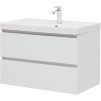 Тумба под раковину Aquanet Вега 80 308334 подвесная Белый глянец — фото 3, Мебель для ванной