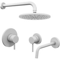 Комплект смесителей Paffoni Light KITLIG011BO006 Белый матовый — фото 1, Готовые комплекты для ванной комнаты