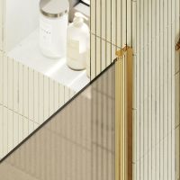 Душевая дверь Maybah Glass MGD-805-3 800x1980 на монопетле Золото стекло бронзовое матовое — фото 5, Душевые двери в нишу