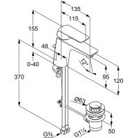 Смеситель для раковины Kludi Ameo XL 410230575 Хром — фото 6, Смесители для раковины