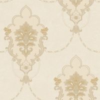 Обои Roberto Borzagi Queen I 90104-2 Винил на флизелине (1,06*10,05) Бежевый, Дамаск — фото 1, Обои для стен
