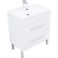 Тумба под раковину Aquanet Лукка 75 302397 подвесная Белая глянцевая — фото 4, Тумбы под раковину