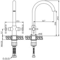 Смеситель для кухни Orange Mia M34-821Gr Графит — фото 2, Смесители для кухни