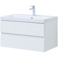 Тумба под раковину Aquanet Беркли 80 302351 подвесная Белый глянец — фото 7, Мебель для ванной