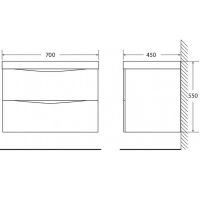 Тумба под раковину BelBagno Marino 70 подвесная Rovere Bianco арт-MARINO-700-2C-SO-WO-P — фото 2, Тумбы под раковину