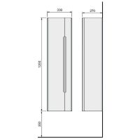Шкаф пенал Jorno Shine 33 R Shi.04.125/P/W подвесной Белый глянец — фото 8, Пеналы для ванной комнаты