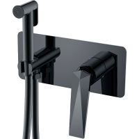 Гигиенический душ со смесителем Boheme Venturo 377-SGM Оружейная сталь глянцевая — фото 1, Душевое оборудование. Душевая программа