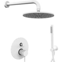 Душевая система Paffoni Light KITLIG015BO Белая матовая — фото 1, Встраиваемые душевые комплекты