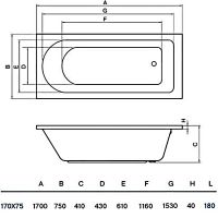 Товар: Акриловая ванна Koller Pool Dakota 170x75 без гидромассажа - фото 3 Акриловая ванна Koller Pool Dakota 170x75 без гидромассажа — фото 3, Ванны