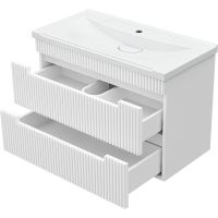 Товар: Тумба с раковиной Brevita Ariana 80 УТ000014132 подвесная Белая глянцевая - фото 3 Тумба с раковиной Brevita Ariana 80 УТ000014132 подвесная Белая глянцевая — фото 3, Мебель для ванной