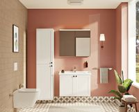 Зеркальный шкаф Vitra 80 66911 с подсветкой Антрацит глянцевый — фото 3, Зеркальные шкафы в ванную