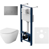 Комплект унитаза с инсталляцией AM.PM Spirit V2.0 FlashClean IS47031.701700 с сиденьем Микролифт и клавишей смыва Никель матовый — фото 3, Комплекты унитаз + инсталляция