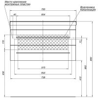 Тумба с раковиной Aquanet Верона 75 287646 подвесная Черная матовая — фото 5, Тумбы с раковиной