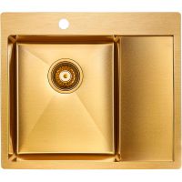 Кухонная мойка Paulmark Kroner 59F PM225951-BGL Брашированное золото — фото 1, Кухонные мойки