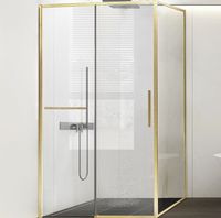 Душевой уголок Vincea Slim Soft 150x90 VSR-1SS9015CLG профиль Брашированное золото стекло прозрачное — фото 1, Прямоугольные душевые уголки