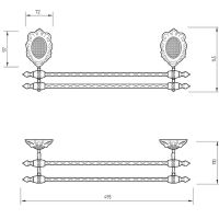 Полотенцедержатель Migliore Cleopatra 16701 двойной Золото — фото 3, Полотенцедержатели