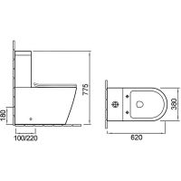 Товар: Унитаз компакт Vincea Piatti VT2B-11 без бачка с сиденьем Микролифт - фото 2 Унитаз компакт Vincea Piatti VT2B-11 без бачка с сиденьем Микролифт — фото 2, Напольные унитазы
