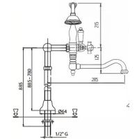 Смеситель для ванны Cezares Diamond DIAMOND-VDP2-03/24-Sw Золото 24 карат — фото 2, Смесители