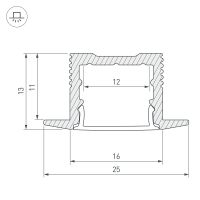 Профиль алюминиевый Arlight 023719 встраиваемый для контурной подсветки Серебристый — фото 3, Профили для светодиодных лент