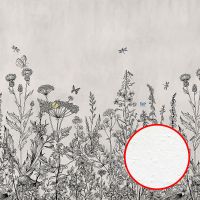 Фреска Ortograf Flora 31060 Фактура бархат FX Флизелин (4*2,7) Серый, Цветы/Бабочки — фото 1, Фрески