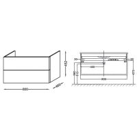 Тумба под раковину Jacob Delafon Vox 80 EB2078-R1-E16 подвесная Ореховое дерево — фото 4, Тумбы под раковину