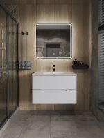 Тумба под раковину Orange Line 80 Li-80Tuw подвесная Белая матовая — фото 4, Мебель для ванной