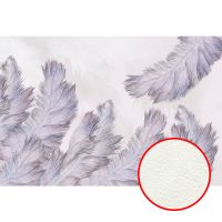 Фреска Ortograf Levity 33368 Фактура флок FLK Флизелин (4*2,7) Сиреневый, Перья — фото 1, Фрески