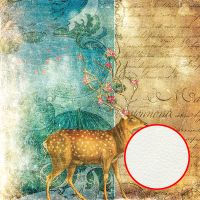 Фреска Ortograf Животные 7023 Фактура флок FLK Флизелин (2,7*2,7) Бирюзовый/Коричневый, Животные/Надписи/Абстракция — фото 1, Фрески