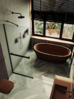 Товар: Душевая перегородка Maybah Glass MGD-731-6у 790x1950 в узком профиле Черный стекло сатиновое - фото 5 Душевая перегородка Maybah Glass MGD-731-6у 790x1950 в узком профиле Черный стекло сатиновое — фото 5, Душевые перегородки