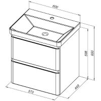Товар: Тумба под раковину Aquanet Эмбер 60 330465 подвесная Белая матовая - фото 3 Тумба под раковину Aquanet Эмбер 60 330465 подвесная Белая матовая — фото 3, Тумбы под раковину
