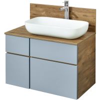 Тумба под раковину Aquaton Мишель 80 1A256801MIX30 подвесная Дуб рустикальный Фьорд — фото 1, Тумбы под раковину