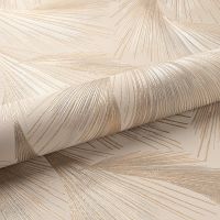 Обои Fipar Platino R 23713 Винил на флизелине (1,06*10,05) Серый/Золото/Бежевый, Абстракция/Перья — фото 4, Обои для стен